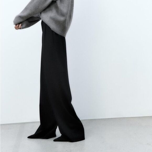 Zara Wide Leg Pants With Darts New - Picture 7 of 10